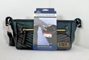 ITZY RITZY Stroller Organizer Caddy BLACK with GOLD Leather Adjustable Zippered