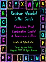 Rainbow Alphabet Cards, Teaching resource, Foundation Print, education, Games