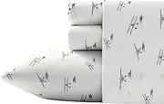 Eddie Bauer 213023 Cotton Sheet Set, King, Sea Planes
