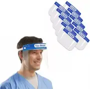 200 Safety Full Face Shield Clear Guard Protector Mask w/Elastic Head Band