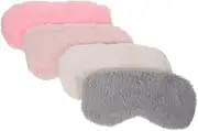 4pcs Fluffy Eye Masks Comfortable Blindfolds Colorful Night Eyeshade Covers Sleeping Soft Plush Eye Mask Women Sleep Eye Masks
