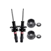 Pair Front KYB Shock Absorbers + Strut Mount Kit for Volkswagen Polo 6C 6R 14-ON