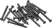 Musiclily Basic 2,6x26mm Metal Metric Thread Guitar Pickup Wood Mounting Screws for Single Coil/Humbucker Pickups, Black(Set of 20)