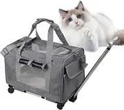 Dog Travel Bag – Expandable Airline Approved Pet Carrier | Soft-Sided Tote with Ventilated Mesh Panels Removable Pad, Shoulder Strap, Storage Pockets for Small Dogs Cats Travels and Outdoor Use
