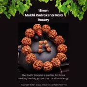 Mukhi Rudraksha Mala Bracelet, 18mm handcrafted By Snazzy Jahzzie1