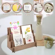 Card Display Stand Wood Postcard Display Rack 4 Layer Decorative Rack xiEEy
