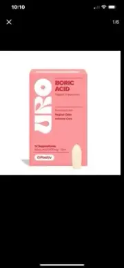 URO Boric Acid Vaginal Suppository – with Boric Acid, Lactic Acid, and Aloe f...