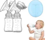 Electric Breast Pump, Double Breast Pump, Strong Suction Electric Breastfeeding Pump, Low Noise Milk Pump, Electric Breastfeeding Pump, Easy To Use, Portable for Travel