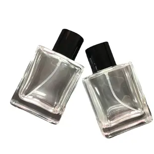 十個起賣 50ML精緻化妝品噴霧瓶便攜式香水分裝瓶高級香水瓶黑蓋透明玻璃瓶