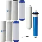 COMPLETE 5 STAGE REVERSE OSMOSIS FILTERS 2 SETS, INLINE CARB 1 100 GPD MEMBRANE