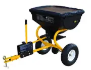 Large Poly Hopper 85lb Capacity Tow Behind Broadcast Spreader Fertilizer Trailer
