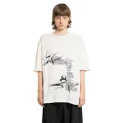 [ANN DEMEULEMEESTER] Dieter ''Sketchbook'' High-Comfort T-Shirt Off-white