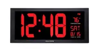 AcuRite Large Digital LED Oversized Wall Clock with Date Temperature Electric