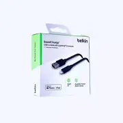 Belkin BoostCharge 6.6ft Lightning/USB-A ChargeSync Black Cable - MFi-Certified
