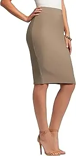 [Conceited] Premium Women's Pencil Skirt - Elastic Waist - Stretch Bodycon Midi Skirt - Many Colors