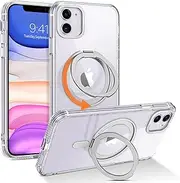 YINLAI for iPhone 11 Case, [Compatible with MagSafe] with 360° Rotatable Magnetic Ring Stand Clear Slim Shockproof Protective Phone Cases for iPhone 11 6.1", Clear