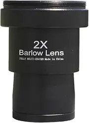 Metal 2X Barlow Lens Multi-Layer 1.25 Inches 31.7mm Astronomical Telescope Monocular T2 M42x0.75mm