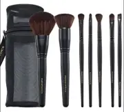 9 piece makeup brush set with barrel brush bag