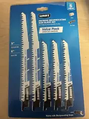 Wood Pruning Reciprocating Saw Blades, 5TPI Saw Blades - 5 Pack Hart Brand