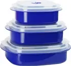 Calypso Basics by 6-Piece Microwave Cookware, Steamer and Storage Set, Indigo Bl