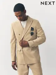 Stone Slim Fit Suit Double Breasted Jacket (E93266) | $200