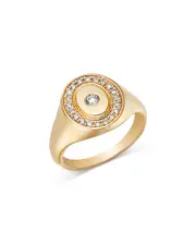 Bloomingdale's Fine Collection Men's Diamond Signet Pinky Ring in 14K Yellow Gold, 0.25 tcw
