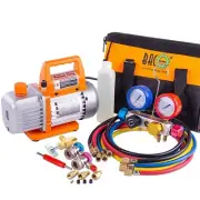 BACOENG AC Vacuum Pump and Gauge Set, 4 Way AC Manifold Gauge Set and HVAC Va...