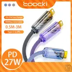 TOOCKI 27W TYPE C 轉 10S 快速充電線 USB2.0 數據線透明充電線適用於 11 12 13 14