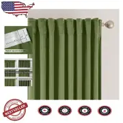 Luxurious Green Velvet Curtains, Set of 2, 52x84” – Light-Filtering Elegance