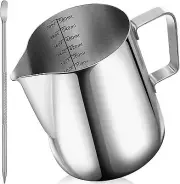 20 oz Espresso Coffee Milk Frothing Steaming Stainless Steel Pitcher with Pen
