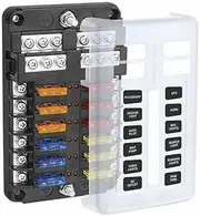 12 Way Blade Fuse Auto Block Box Holder Indicator 12V ATC ATO Circuit Car Boat