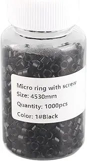 Hair Extensions Black 1000pcs Aluminum Micro Links Beads Screw for Hair Extension Tool