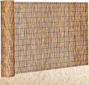 [Barydat] 1 Pcs 4 x 16.4 ft Bamboo Privacy Screen, Reed Fence Roller Patio Decorative Fences Reed Screen Curtain for Garden Backyard Patio Balconies