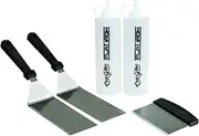 Char-Griller 8905 Griddle Accessory Kit, 2 Spatulas, 2 Bottles and Scraper