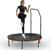 Rebounder Mini Trampoline, 40/48 Fitness Trampolines with Adjustable Foam Handle