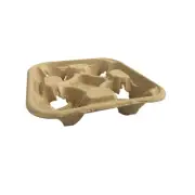 200x 4 Cup Egg Coffee Tray Kraft Brown Travel Drink Cup Holder Cafe Tea Takeaway