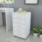 5 Drawers Office Filling Cabinet File Document Storage Portable Organiser White