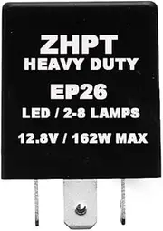 ZHParty EP26 LED Electronic Flasher Relay, 4 Pins Hazard Warning and Turn Signal Flasher, Perfect Compatible for Regular Bulbs and LED Bulbs