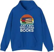 [X.Style] Just A Boy Who Loves Books Read Reading Librarian Kids ds033 Hoodie Royal M