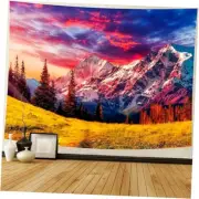 Mountain Tapestry Sunset Forest Tree Nature Wall Hanging Tapestry Psychedelic