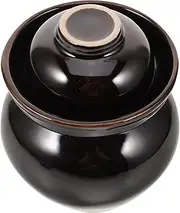 [WATIIFUFU] Ceramic Pickle Jar with Sealing Lid Dustproof Fermenting Container Large Capacity for Homemade Vegetables Preserves Elegant Design for Home Use