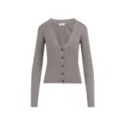 [Brunello Cucinelli] Brunello Cucinelli-Brown Lurex Cashmere Cardigan-Donna M STAND