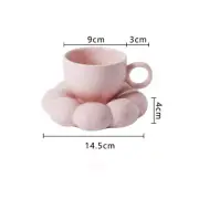Ceramic Coffee Mugs Saucer Set Breakfast Mug Cute Milk Tea Cup Pink