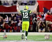 NFL Green Bay Packers Aaron Rodgers Signed 'Super Bowl x lv Td Celebration' 8 x 10 Photo