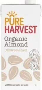 Pure Harvest Organic Unsweetened Almond Milk G/F 1ltr