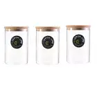 3 x Glass Jar Cork Lid Airtight Canister Kitchen Pantry Storage Container 500ML