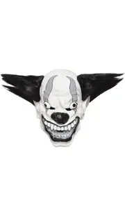 Evil Black And White Bezerk Latex Clown Mask