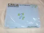 NOS Vtg Utica Full Fitted Sheet Elegante Pattern BLue Lilac Floral Percale