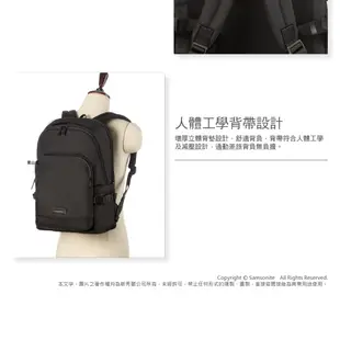 Samsonite RED 新秀麗 筆電後背包/電腦包/雙肩包15.6吋 LORNNE 輕量休閒多功能_黑/灰/卡其