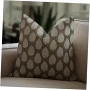 Thick Linen Fabric Handmade Block Leaf Print Soft & Comfortable 24x24 Inch
